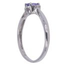 9ct White Gold 0.05ct Diamond and Tanzanite Ring
