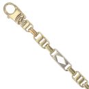 9ct Yellow and White Gold Fancy Bar Bracelet 7.5"