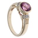 9ct Yellow Gold Pink Tourmaline and Cubic Zirconia Fancy Ring