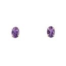 9ct Yellow Gold Amethyst Stud Earrings