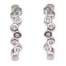 Silver Cubic Zirconia Fancy Hoop Earrings By Icesia