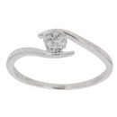 9ct White Gold 0.10ct Brilliant Cut Diamond Twist Cluster Ring