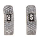14ct Yellow Gold Monaco Classic Pave Hoop Earrings