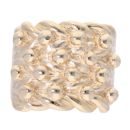 9ct Yellow Gold Heavyweight 4 Row Keeper Ring