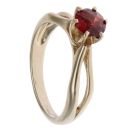 9ct Yellow Gold Red Gemstone Single Stone Ring