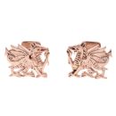 9ct Rose Gold 0.02ct Diamond Welsh Dragon Clogau Cufflinks