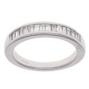 14ct White Gold 0.50ct Baguette Cut Diamond Half Eternity Ring