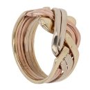 9ct Yellow White and Rose Gold Six Piece Puzzle Ring