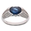 18ct White Gold 0.50ct Brilliant Cut Diamond and Sapphire Fancy Ring