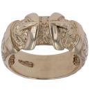 9ct Yellow Gold Double Patterned Buckle Ring