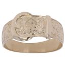 9ct Yellow Gold Patterned Buckle Ring