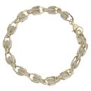 9ct Yellow Gold Cubic Zirconia Tulip Bracelet 9"