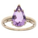9ct Yellow Gold Amethyst Single Stone Ring