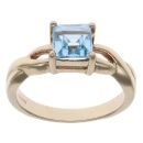 9ct Yellow Gold Aquamarine Single Stone Ring