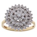 18ct Yellow Gold 1.00ct Brilliant Cut Diamond Cluster Ring