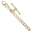 9ct Yellow Gold T-Bar Curb Bracelet 8.5"