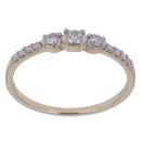 9ct Yellow Gold 0.25ct Brilliant Cut Diamond Trilogy Ring
