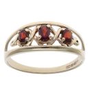 9ct Yellow Gold Garnet Three Stone Ring