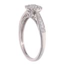 9ct White Gold 0.33ct Princess and Brilliant Cut Diamond Cluster Ring