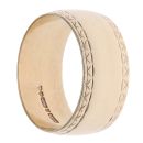 9ct Yellow Gold Patterned Edge Wedding Band 9.8mm