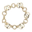 14ct Yellow Gold Circle Link Fancy 8" Bracelet