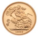 1993 Elizabeth II Third Portrait UK Full Sovereign Coin