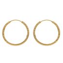 22ct Yellow Gold Diamond Cut Hoop Earrings