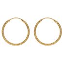 22ct Yellow Gold Dot Cut Hoop Earrings