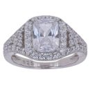 Silver Cubic Zirconia Cluster Ring By Icesia