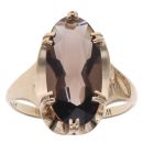 9ct Yellow Gold Smoky Quartz Single Stone Ring