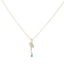 9ct Yellow Gold Emerald Knot Pendant and Chain 16"