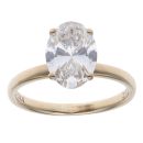 9ct Yellow Gold 2.05ct Oval Cut Lab Grown Diamond Solitaire Ring