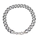 Silver Oxide Flab Curb Bracelet 8"