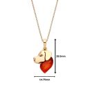 18ct Yellow ﻿Gold on Sterling Silver Baltic Amber Labrador Dog Pendant Necklace