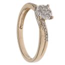 9ct Yellow and White Gold 0.20ct Brilliant Cut Diamond Cluster Ring