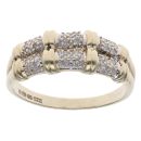 9ct Yellow Gold 0.25ct Brilliant Cut Diamond Two Row Fancy Ring
