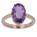 9ct Yellow Gold Amethyst Single Stone Ring