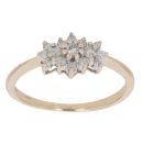 9ct Yellow Gold 0.25ct Brilliant Cut Diamond Cluster Ring