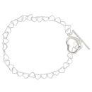 Silver Heart T-Bar Bracelet 8" By Icesia