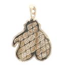 9ct Yellow Gold Cubic Zirconia Pair Of Boxing Gloves Pendant