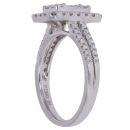Platinum 0.75ct Brilliant and Baguette Cut Diamond Cluster Ring