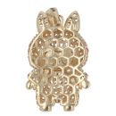 14ct Yellow Gold Pale Pink Gemstone Bunny Pendant