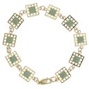 9ct Yellow Gold Jade Fancy Bracelet 7.5"