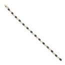 9ct Yellow Gold 0.15ct Diamond And Sapphire Bracelet 7.5"