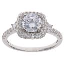 Silver Cubic Zirconia Cluster Ring By Icesia