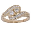 18ct Yellow Gold 0.50ct Brilliant Cut Diamond Two Stone Ring