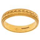 22ct Yellow Gold Patterned 4.2mm Wedding Band