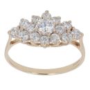 9ct Yellow Gold Cubic Zirconia Cluster Ring
