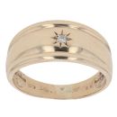 9ct Yellow Gold 0.05ct Diamond Solitaire Signet Ring