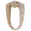 14ct Yellow and White Gold Greek Key Wrap Around Ring